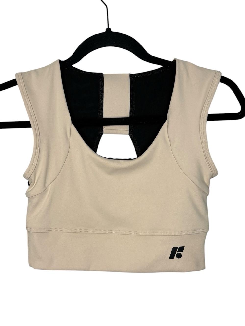 Forme Power Bra Sports Bra in Ecru Black Mesh Back Size Medium Posture Support - Picture 3 of 10